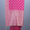 Rani Pink Banarasi Silk Saree with Heavy Gold Zari Woven Border