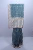 Teal Blue Banarasi Style Woven Saree with Zari Heavy Traditional Border