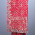 Red Banarasi Silk Saree with Heavy Zari Embroidered Border