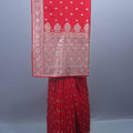 Red Georgette Saree with Heavy Zari Embroidered Border Designer Saree  