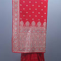 Red Georgette Saree with Heavy Zari Embroidered Border Designer Saree