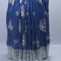 Royal Blue Georgette Saree with Heavy Silver Zari Embroidered Border