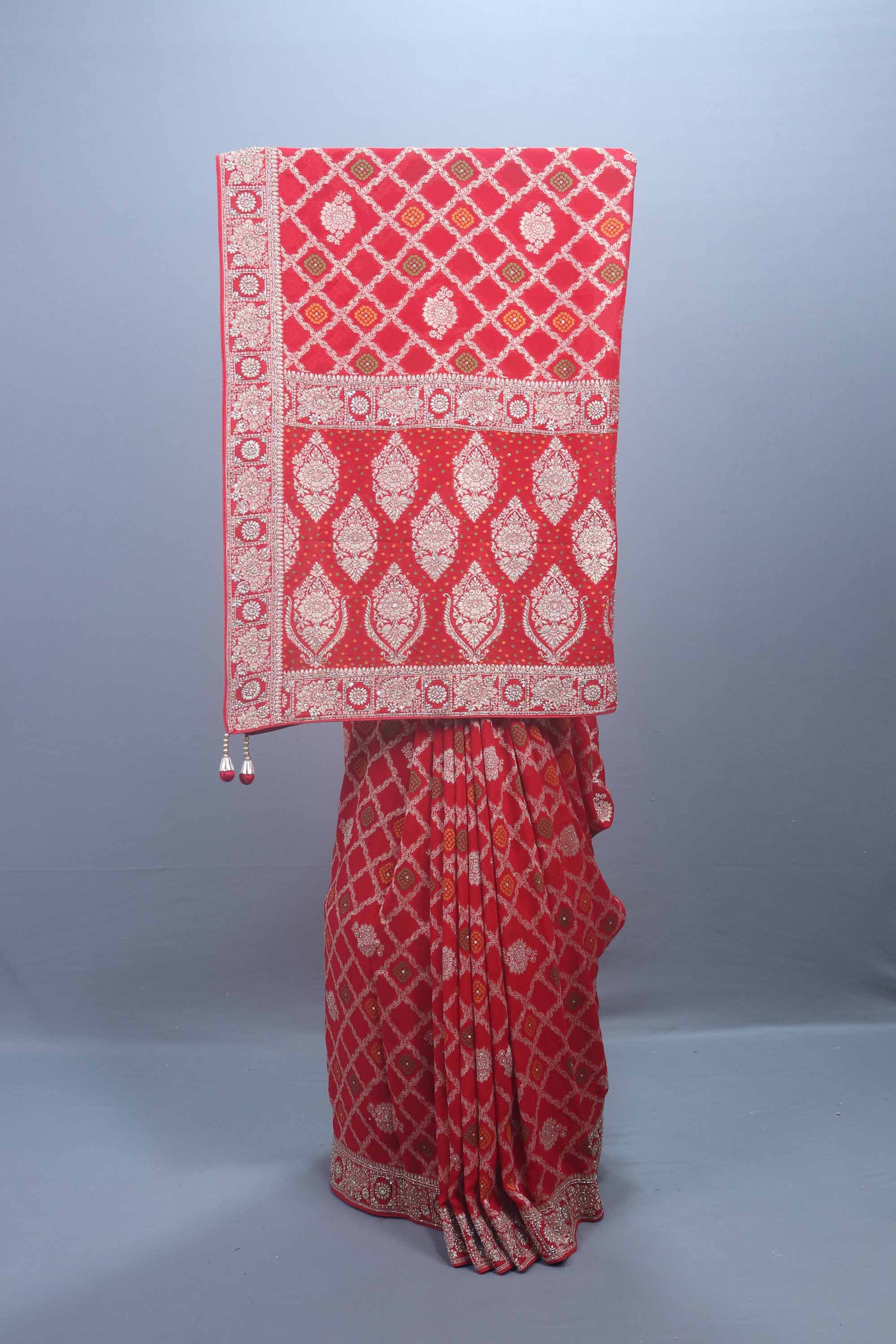 Red Banarasi Silk Saree with Rich Zari  Traditional Motif Design Saree