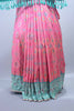 Designer Pink Saree with Teal Embroidered Pallu and Tassel Border