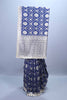 Blue Banarasi Style Silk Saree with Silver Motifs Rich Border