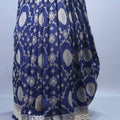 Blue Banarasi Style Silk Saree with Silver Motifs Rich Border