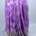 Royal Purple Embroidered Silk Saree with Heavy Silver Zari Border Pallu