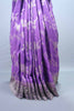 Royal Purple Embroidered Silk Saree with Heavy Silver Zari Border Pallu