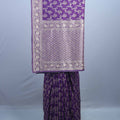 Royal Purple Embroidered Silk Saree Heavy Silver Zari Border Pallu 
