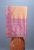Orange Traditional Silk Saree with Pink Embroidered Border