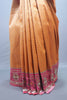 Orange Traditional Silk Saree with Pink Embroidered Border