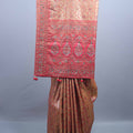 Golden Beige Traditional Silk Saree Rich Red Zari Work Heavy Border 