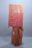 Golden Beige Traditional Silk Saree Rich Red Zari Work Heavy Border 