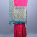 Rani Pink Traditional Silk Saree with Sea Green Zari Heavy Designer Border