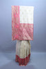 Off White Banarasi Silk Saree with Golden Motifs Pink Zari Border