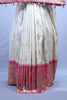 Off White Banarasi Silk Saree with Golden Motifs Pink Zari Border