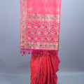 Rani Pink Banarasi Silk Saree Motifs Heavy Border Tassel Pallu 