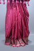 Wine Pink Embroidered Silk Saree with Heavy Zari Border Booti Work