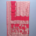 Red Embroidered Silk Saree with Heavy Zari Traditional Motifs Designer Pallu