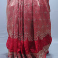 Red Embroidered Silk Saree with Heavy Zari Traditional Motifs Designer Pallu