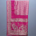 Magenta Pink Bridal Embroidered Silk Saree Heavy Zari Motifs Designer Pallu