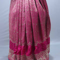 Magenta Pink Bridal Embroidered Silk Saree Heavy Zari Motifs Designer Pallu