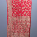 Red Embroidered Silk Saree Motifs Heavy Zari Border Designer Pallu