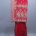 Traditional Red Banarasi Silk Saree with Rich Zari Border