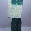 Teal Green Designer Silk Saree with Stone Work Rich Embroidered Pallu 