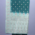 Teal Green Designer Silk Saree with Stone Work Rich Embroidered Pallu