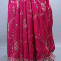 Hot Pink Georgette Saree with Heavy Embroidery Sequin Work