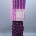 Purple Banarasi Silk Saree with Dancing Doll Motifs Heavy Zari Border