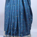 Navy Blue Designer Saree with Elephant Embroidery Rich Border