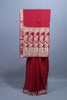 Red Wedding Saree with Elephant Embroidery Rich Zari Border 