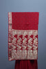 Red Wedding Saree with Elephant Embroidery Rich Zari Border