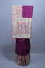 Wine Purple Designer Saree with Multicolor Kashmiri Embroidered Border 
