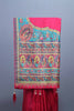 Designer Red Saree with Rajasthani Folk Print Border and Pallu