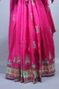Rani Pink Printed Silk Saree with Traditional Paisley Floral Border