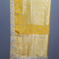 Mustard Yellow Silk Saree Embroidered Border Motifs Traditional Saree
