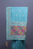Sky Blue Silk Saree Multicolor Printed Floral Border Traditional Saree