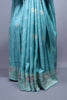 Sky Blue Silk Saree Multicolor Printed Floral Border Traditional Saree
