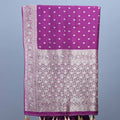 Wine Purple Silk Saree with Heavy Zari Woven Pallu Tassel Border