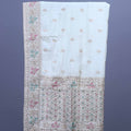 Ivory White Silk Saree with Traditional Animal Motif Border Zari Work