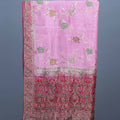Pink Silk Saree with Heavy Zari Embroidered Pallu Floral Motifs