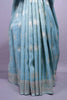 Sky Blue Embroidered Chiffon Saree with Designer Pallu Elegant Border