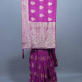 Magenta Purple Embroidered Chiffon Saree with Heavy Designer Pallu 