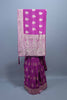 Magenta Purple Embroidered Chiffon Saree with Heavy Designer Pallu 