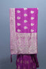 Magenta Purple Embroidered Chiffon Saree with Heavy Designer Pallu