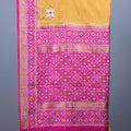 Mustard Yellow Silk Saree with Pink Woven Zari Border Tassels Pallu