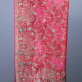 Pink Banarasi Silk Saree with Floral Zari Weaving Traditional Wear
